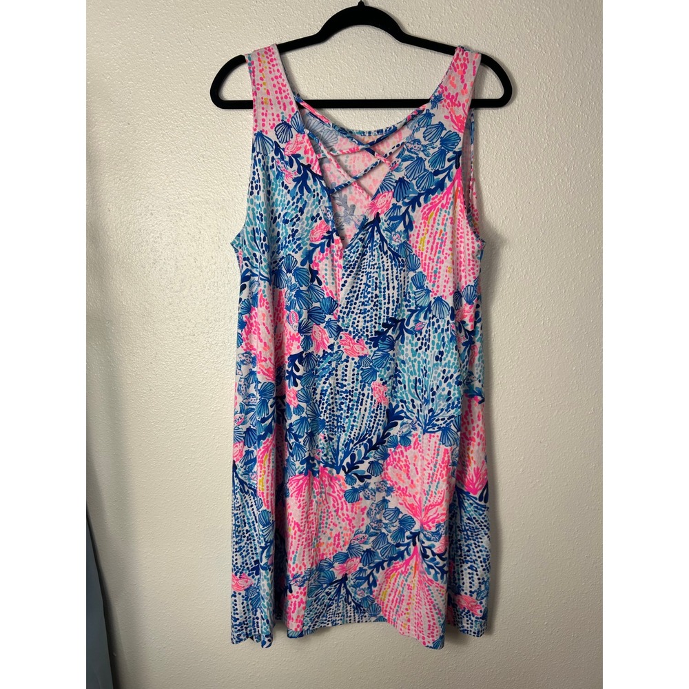 Lilly Pulitzer Kristen Swing Dress Sway with Me Blue XL Coastal Preppy - Picture 7 of 7